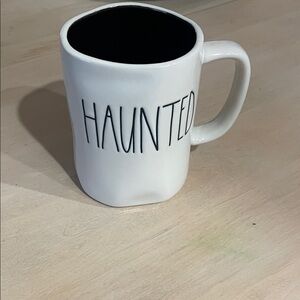 Rae Dunn Haunted White Mug with Black Interior